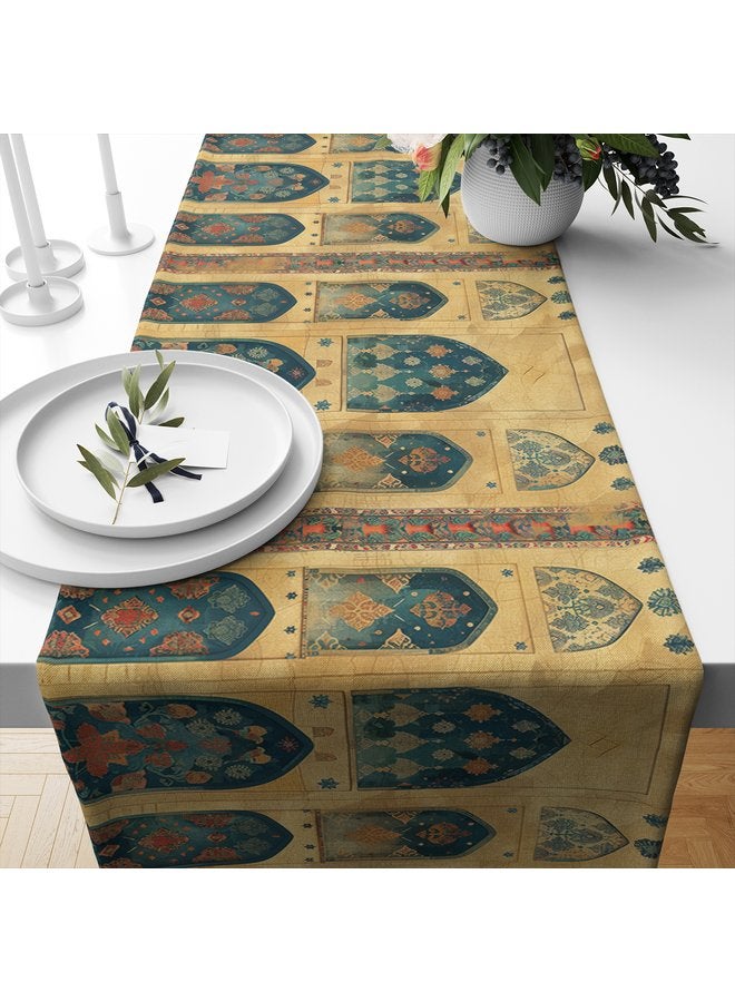 رنر طاولة رمضاني مخملي يضيف لمسة رائعة لديكور المنزل في رمضان 45x200 cm